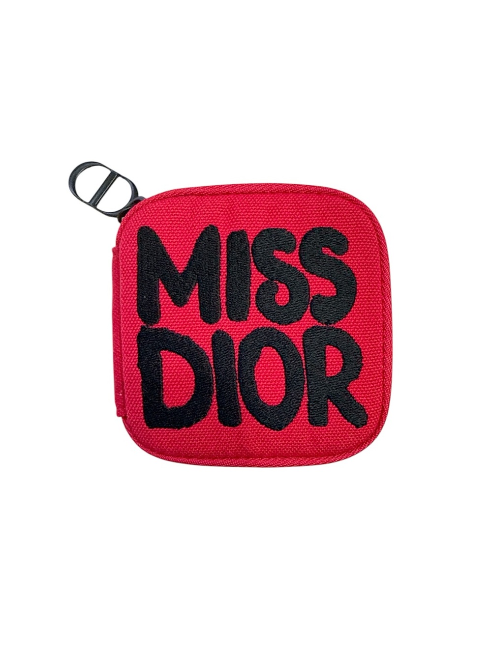 Miss Dior Fuchsia Red Canvas Zip Pouch